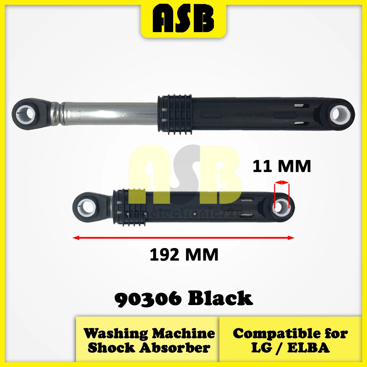 (1pc) ( Compatible : LG / ELBA ) Washing Machine Shock Absorber ( 90306 Black ) ( 661014037 )