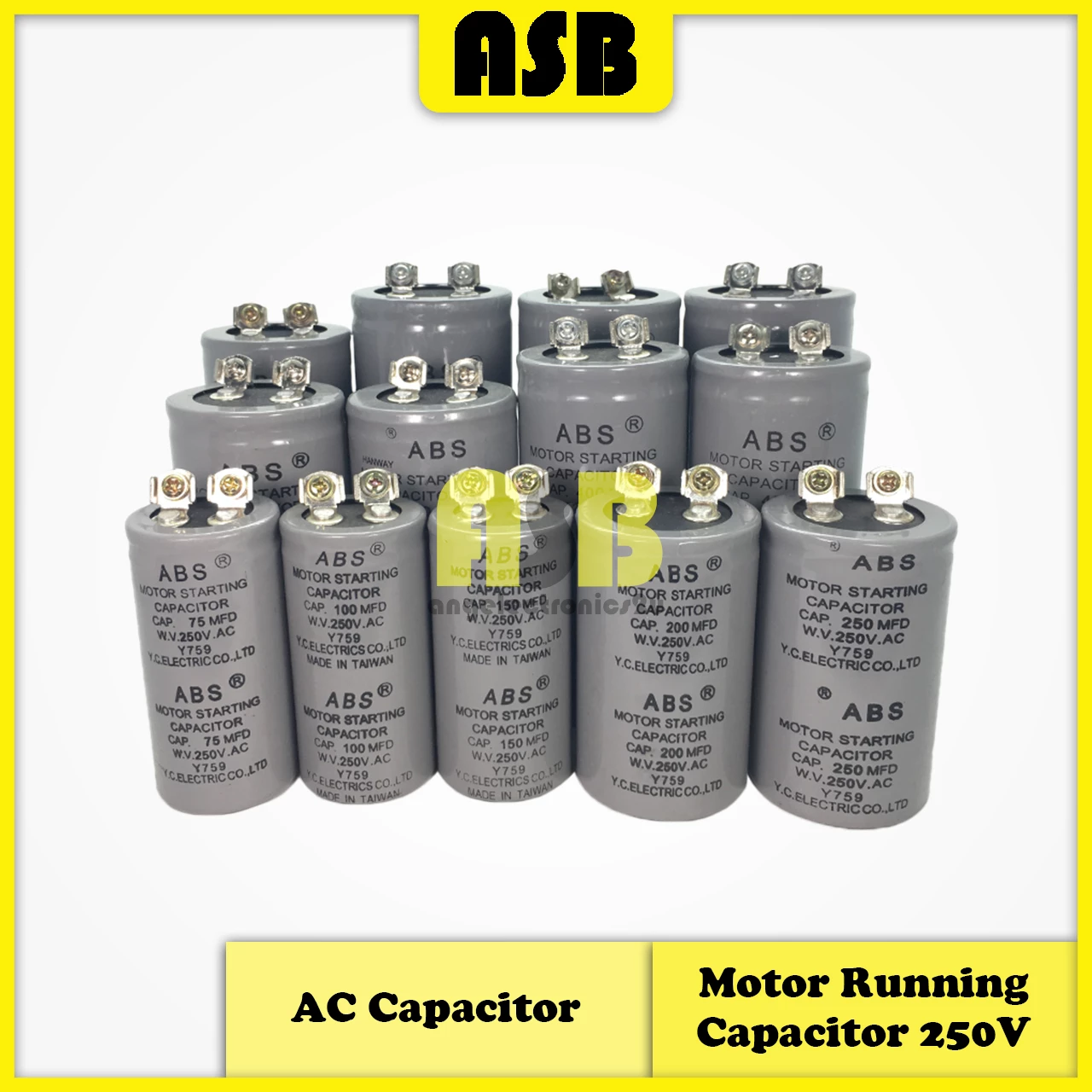 (1pc) AC Capacitor 250V ( 250 UF / 350 UF / 450 UF )