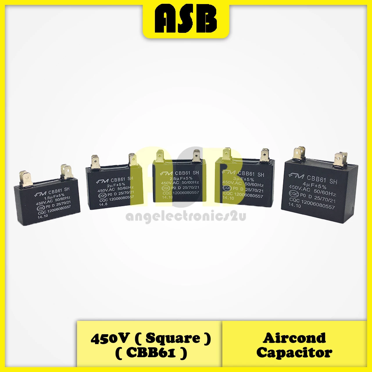 (1pc) FM Aircond Capacitor 450V ( CBB61 ) ( 1.5UF , 2UF , 2.5UF , 3UF , 4UF )