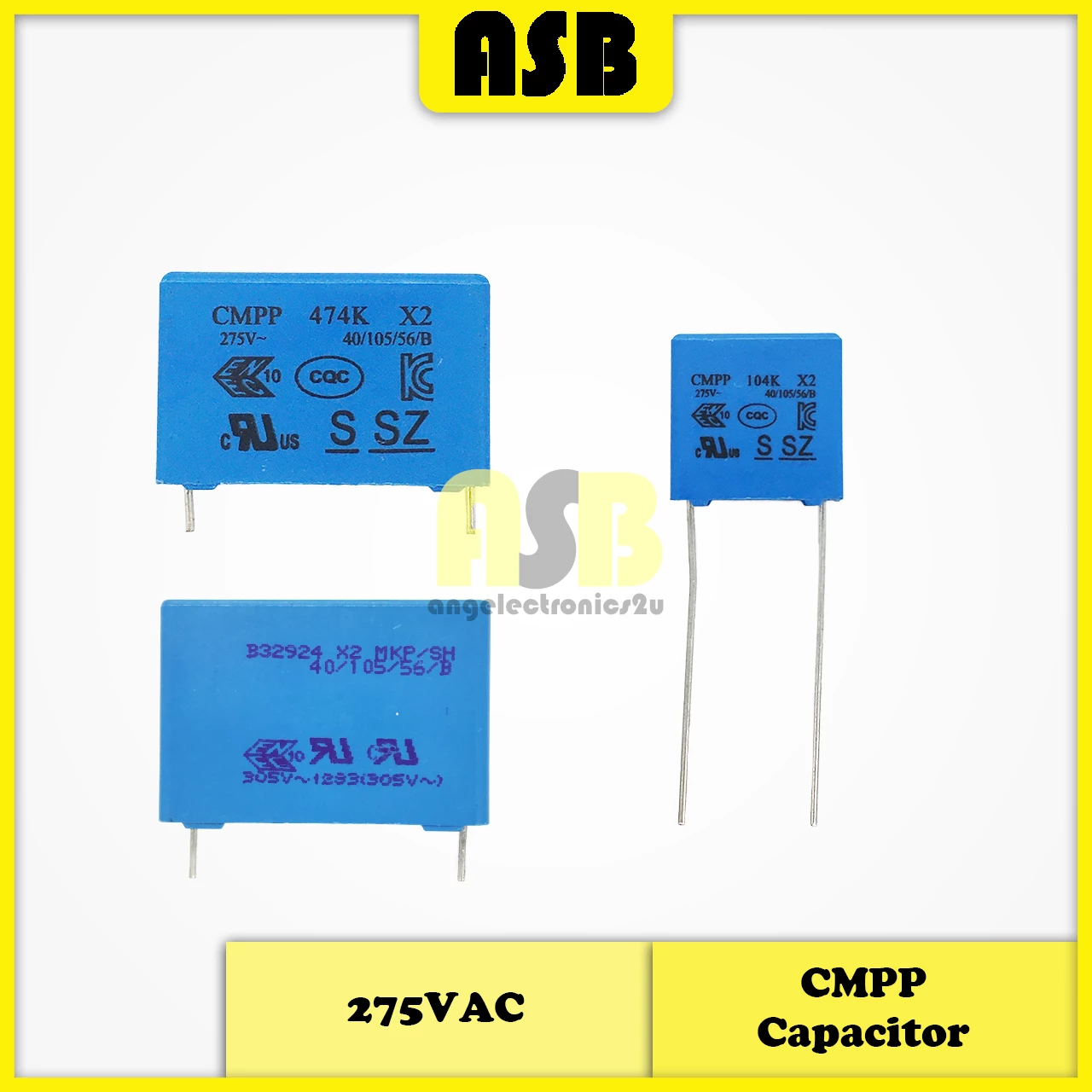 (1pc) CBB61 / CMPP Capacitor / Condenser ( 275VAC / 305VAC ) ( 0.1UF / 0.47UF / 1.5UF )