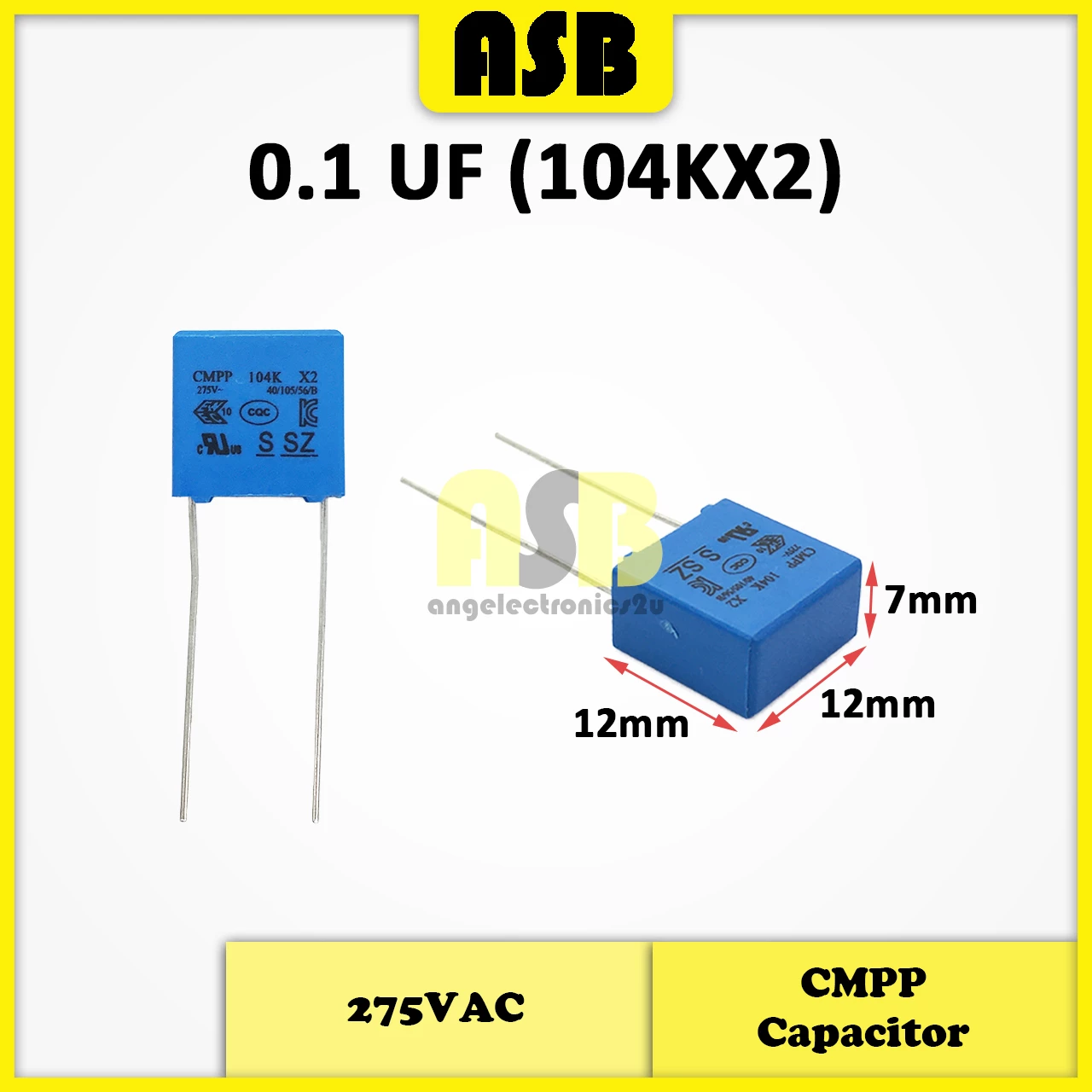 (1pc) CBB61 / CMPP Capacitor / Condenser ( 275VAC / 305VAC ) ( 0.1UF / 0.47UF / 1.5UF )