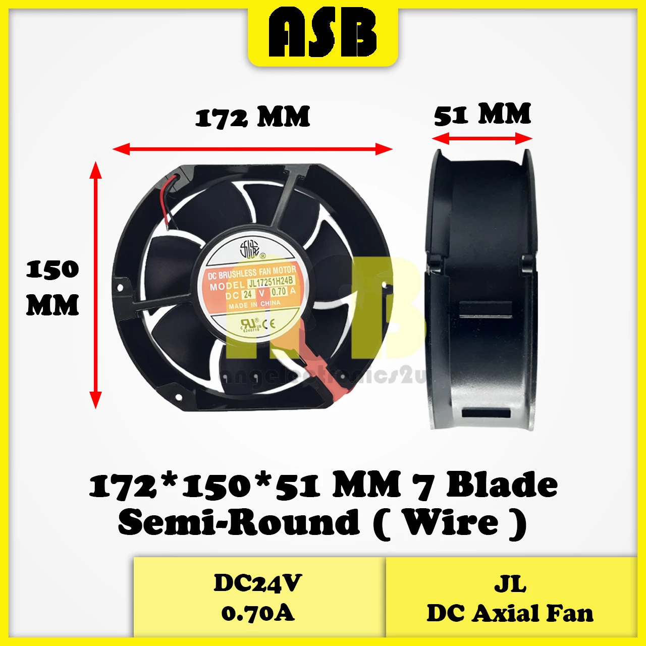 (1pc) JIULONG DC Axial Fan ( DC24V ) ( 6