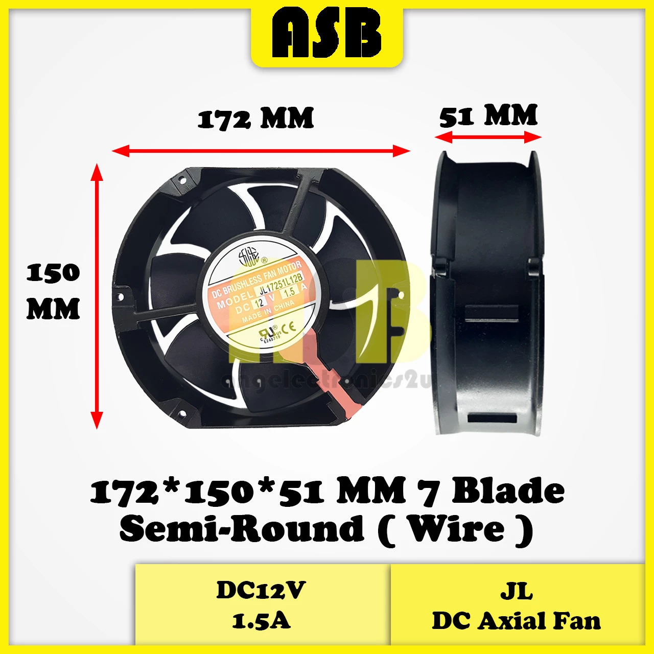 (1pc) JIULONG DC Axial Fan ( DC12V ) ( 6