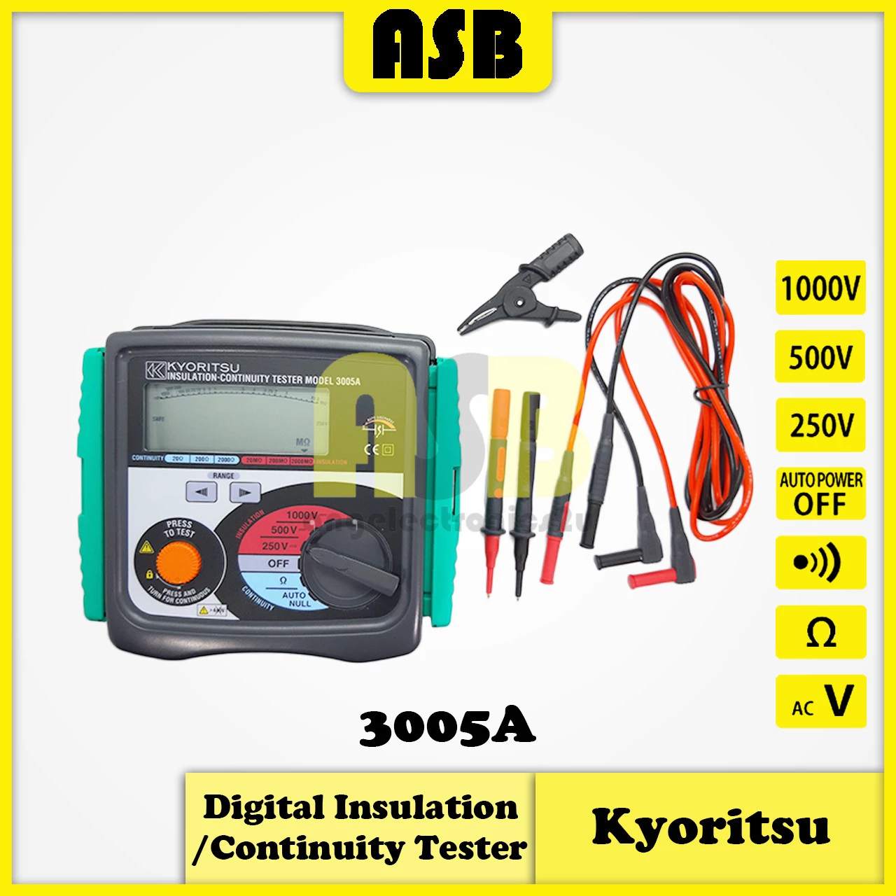 Kyoritsu 3005A Digital Insulation / Continuity Tester ( 362007023 )