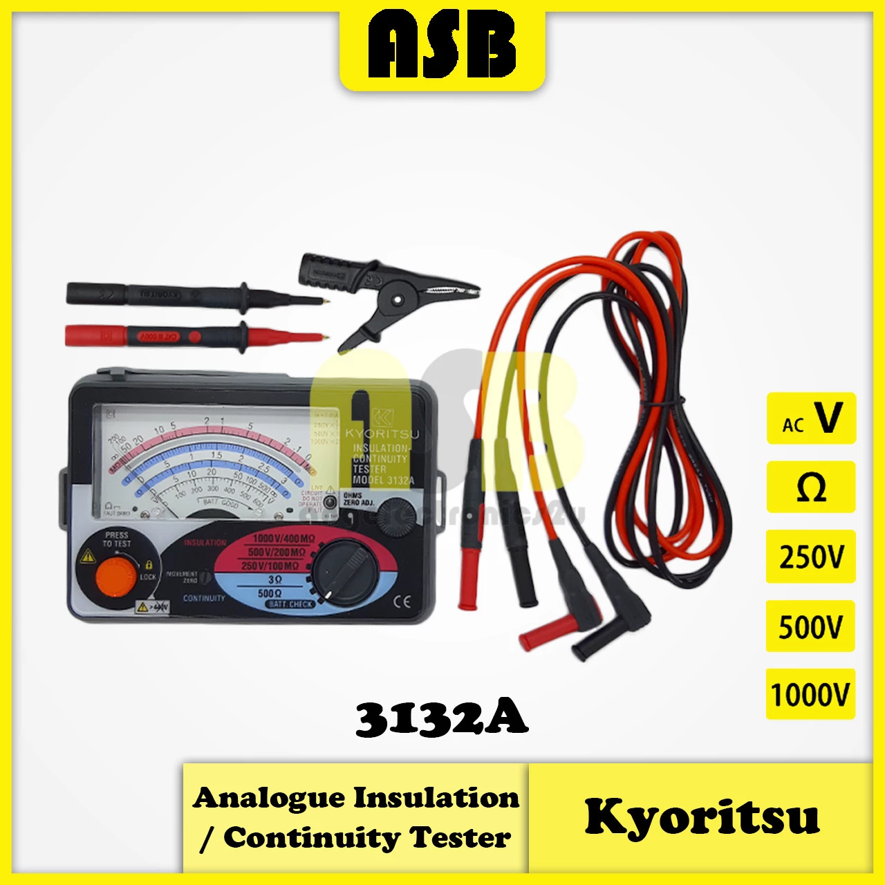 Kyoritsu 3132A Analogue Insulation / Continuity Tester (362007010)