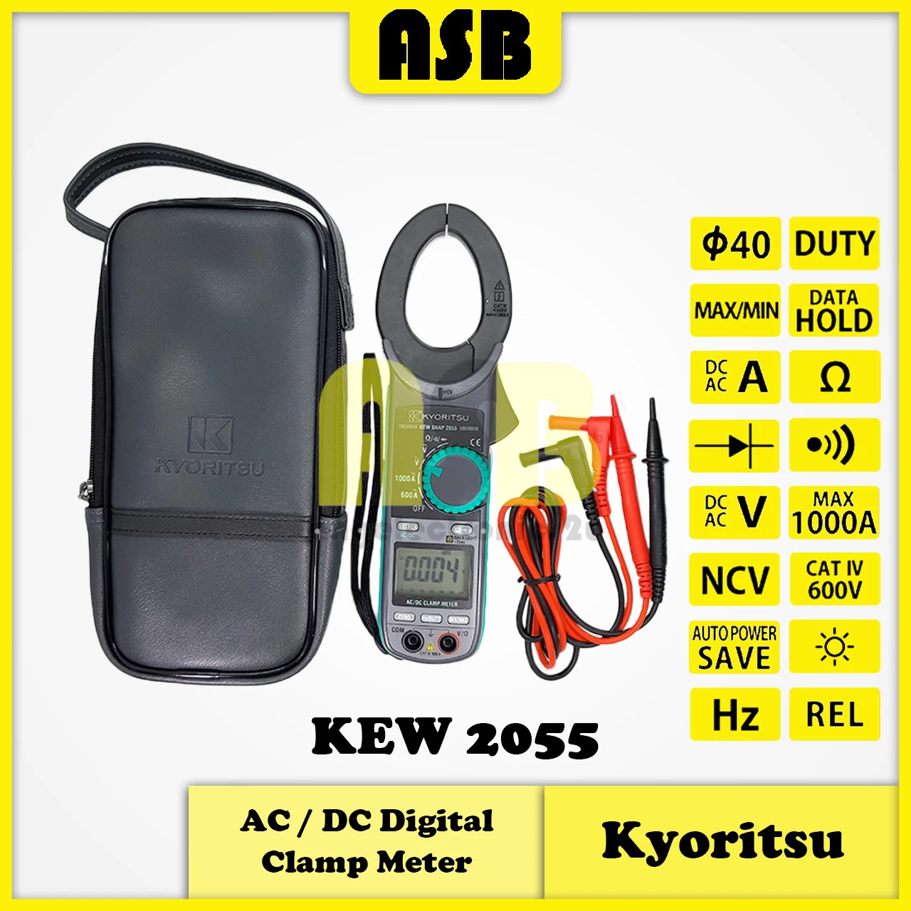 Kyoritsu KEW 2055 Digital AC/DC Clamp Meter (362007003)