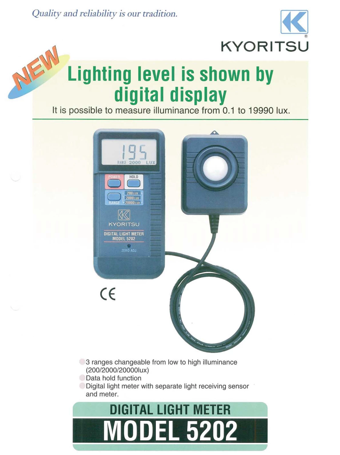 Kyoritsu 5202 Digital Light / Lux Meter (362007030)