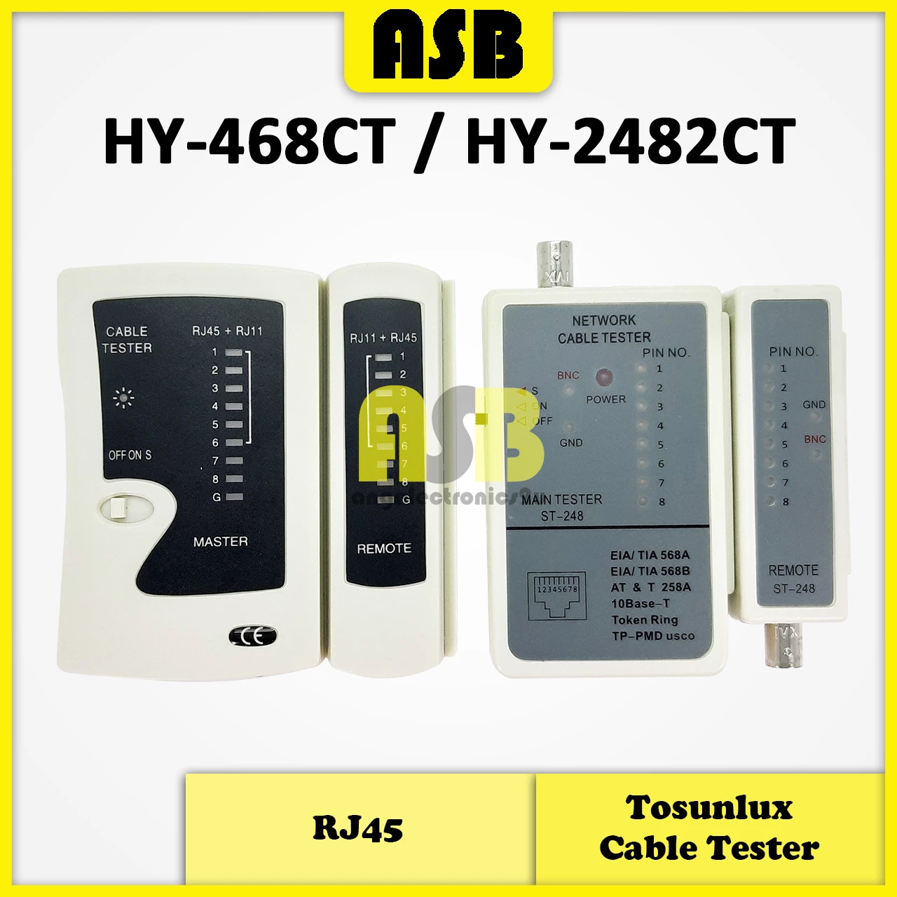 (1pc) Tosunlux RJ45 / RJ11 / BNC Cable Tester