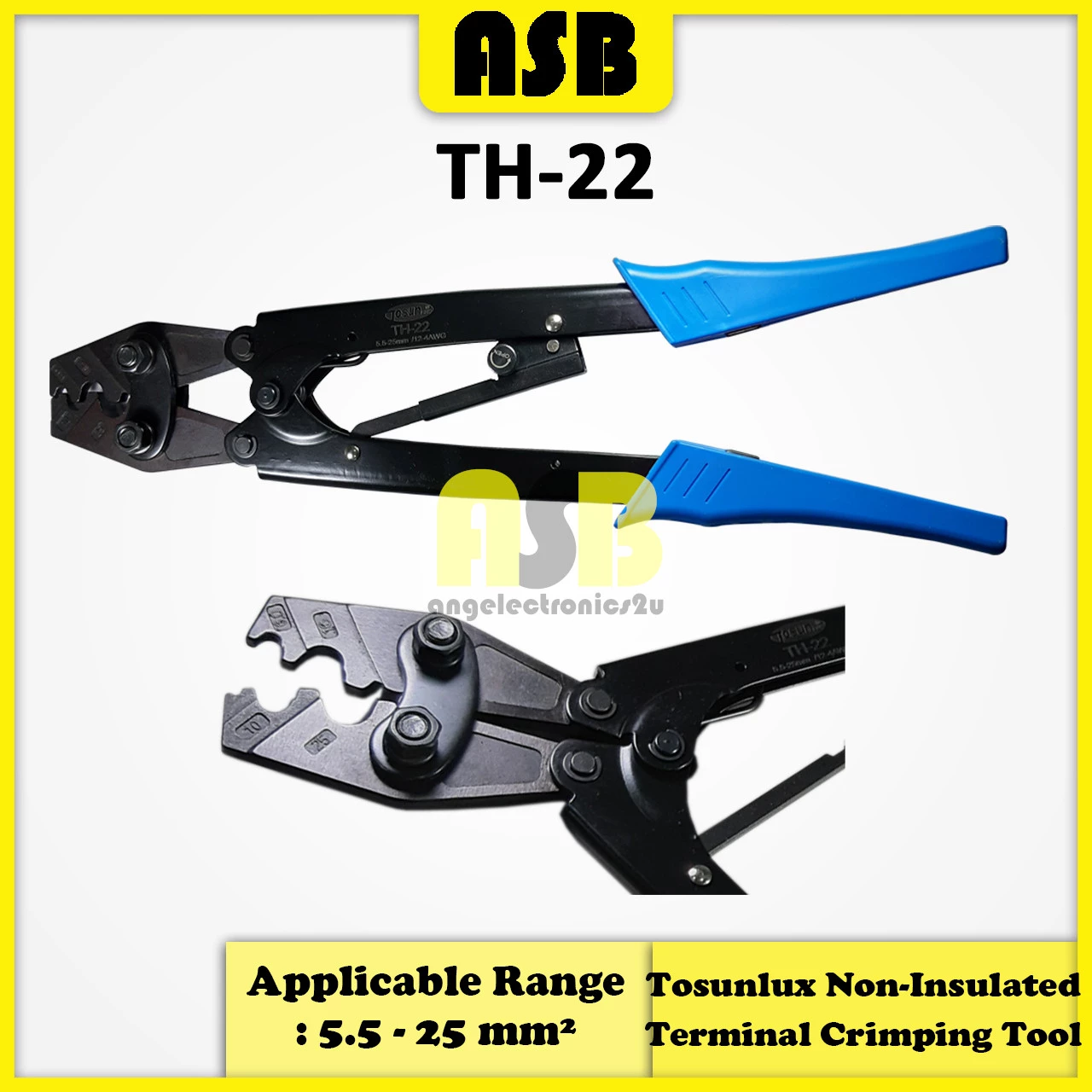 (1pc) Tosunlux TH-22 Non-Insulated Terminal Crimping Tool / Alat Kelim ( 574003728 )