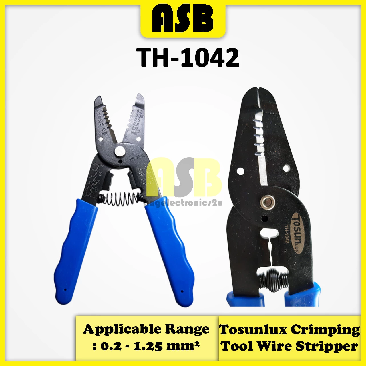 (1pc) Tosunlux TH-1042 Wire Stripper & Crimping Tool / Alat Kelim / Pemotong ( 574003740 )