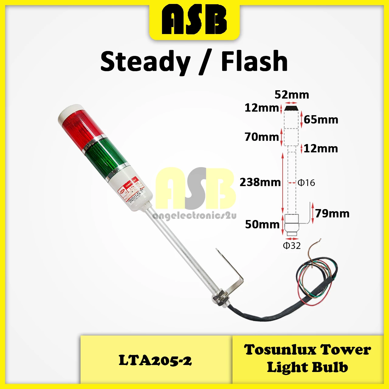 (1pc) Tosunlux Tower Light 2 Bulb LTA205-2 ( Steady / Flash )
