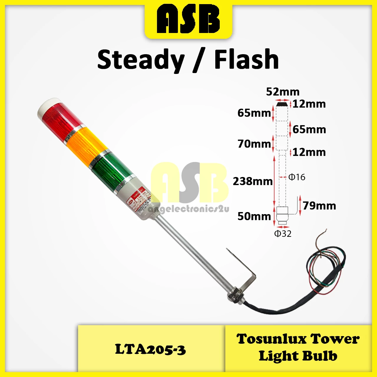 (1pc) Tosunlux Tower Light 3 Bulb LTA205-3 ( Steady / Flash )