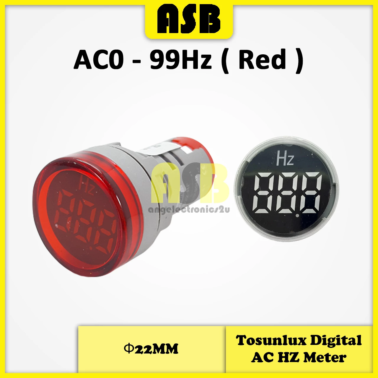 (1pc) Tosunlux Digital AC Hz Meter Ф 22MM ( AC 0 - 99Hz )