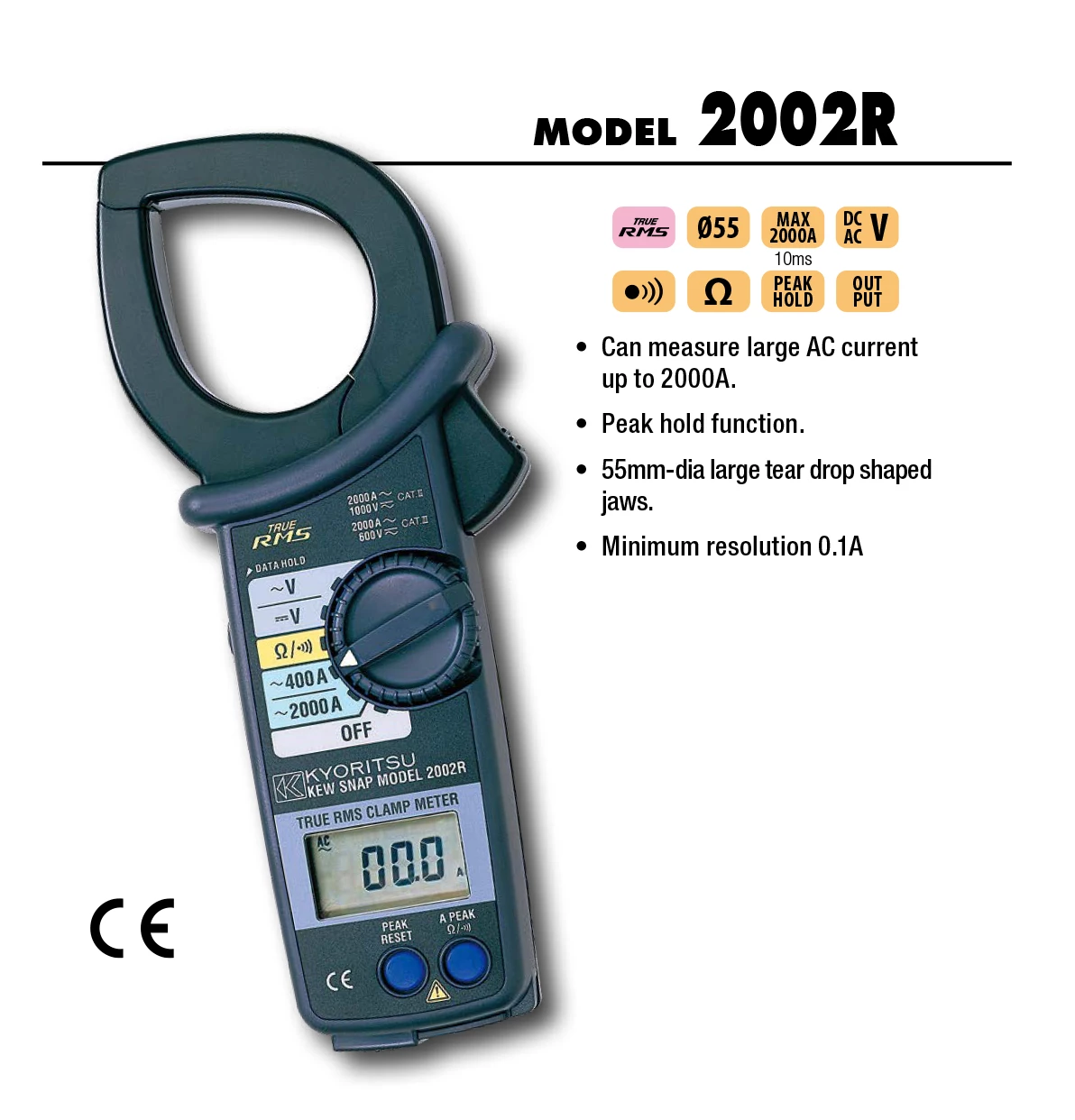 Kyoritsu 2002R AC Digital Clamp Meter (362007038)