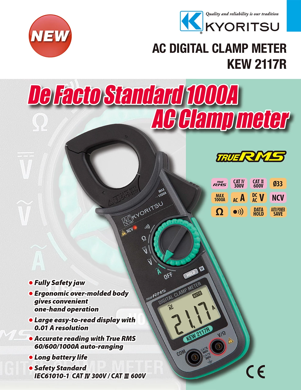 Kyoritsu KEW 2117R AC Digital Clamp Meter ( 362007039 )