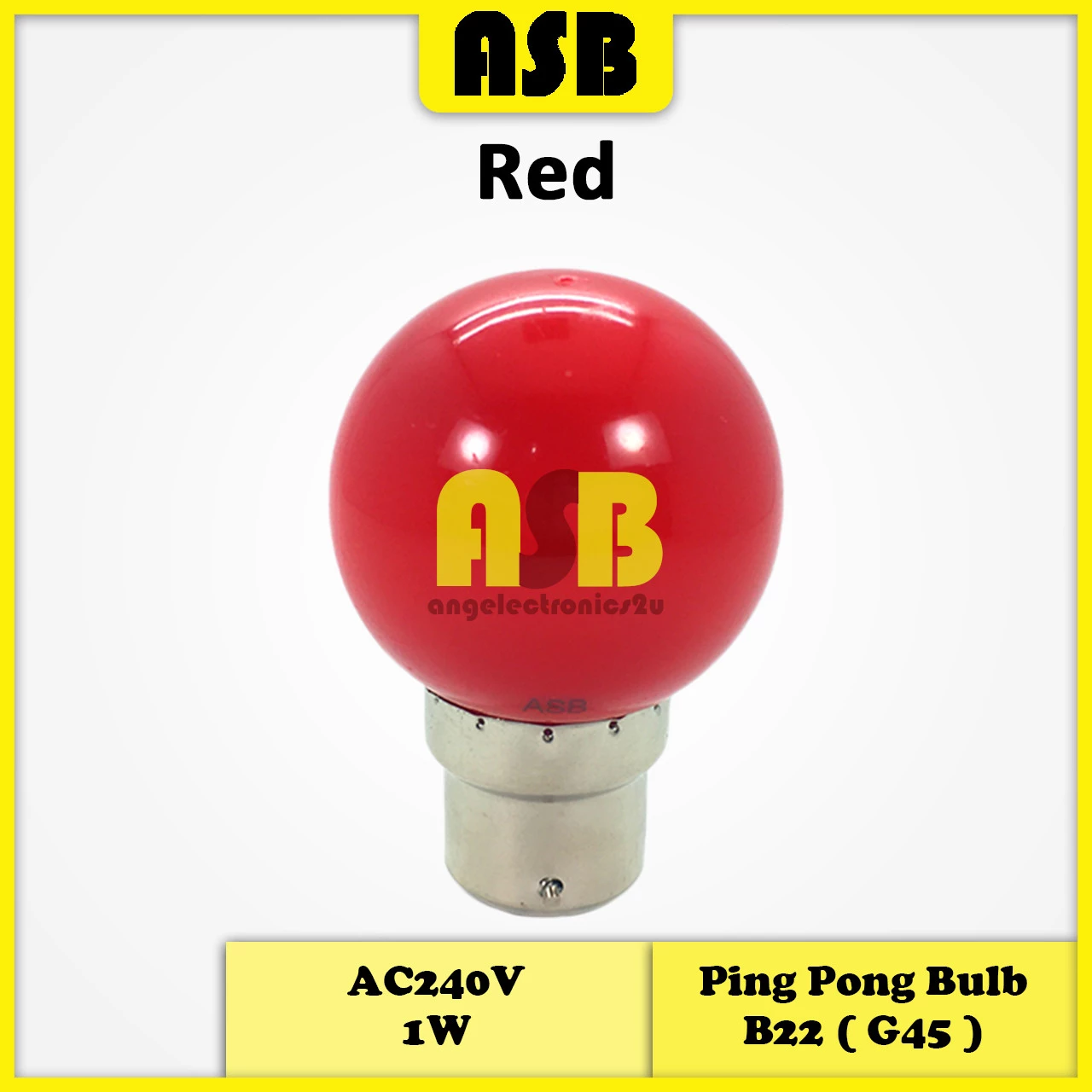 (1pc) Ping Pong Bulb B22 ( G45 ) AC240V 1W PC LED Energy Saving Bulb ( Color )
