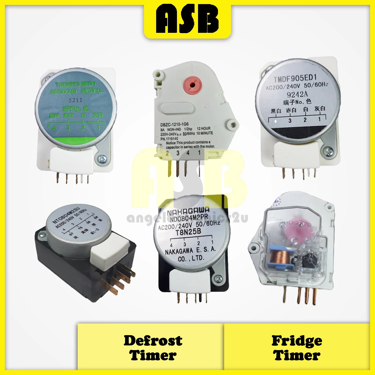 (1pc) Fridge Defrost Timer ( DBZC-825-1G2 / ND080M2PR / NT0804M2SU / TMDF 704ED1 / TMDF 905ED1 / DBZC-1210-1G6 )