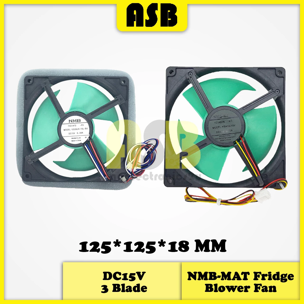 (1pc) Freezer Fridge Blower Fan NMB-MAT DC15V ( 0.24A / 0.28A ) ( 3 Wire / 4 Wire )