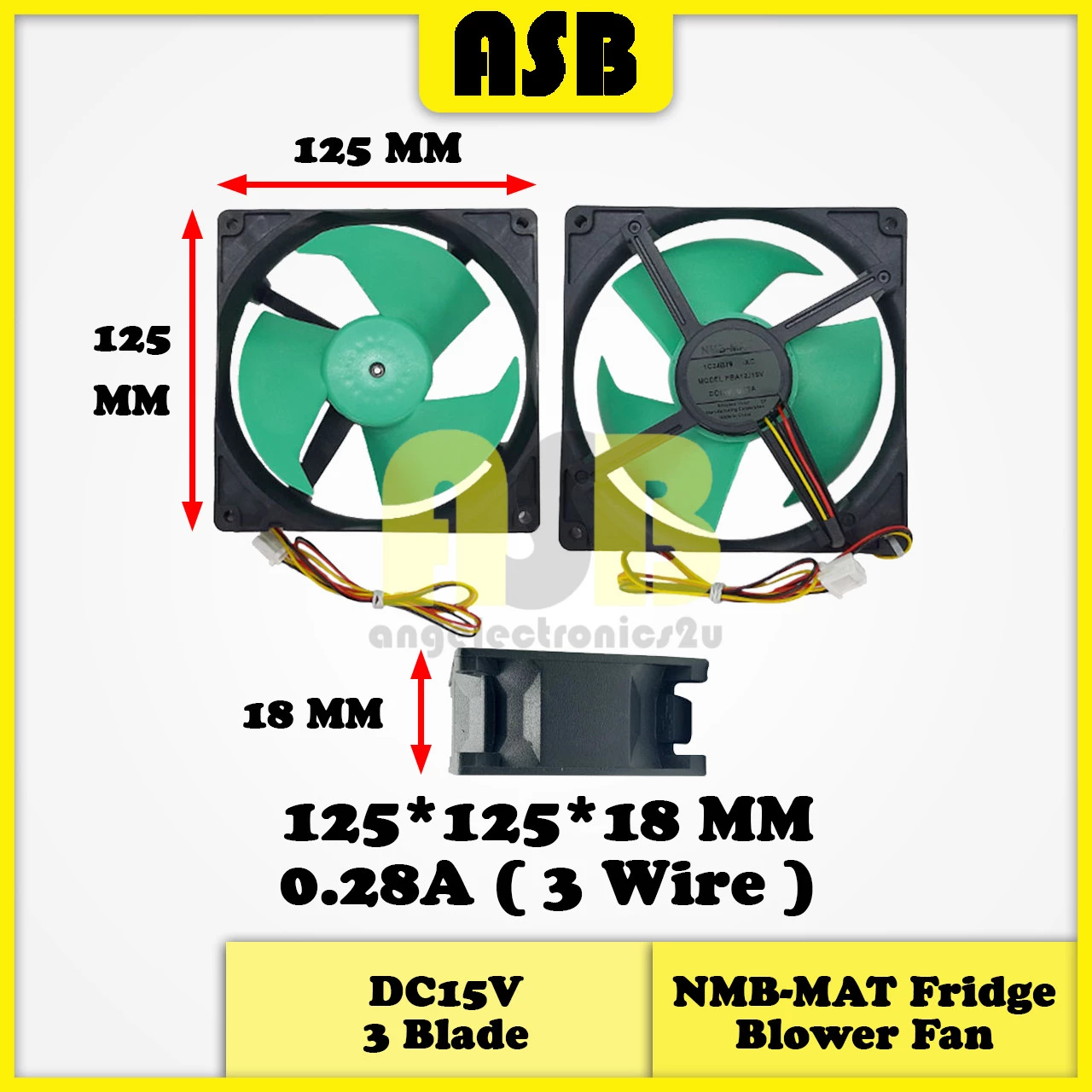 (1pc) Freezer Fridge Blower Fan NMB-MAT DC15V ( 0.24A / 0.28A ) ( 3 Wire / 4 Wire )