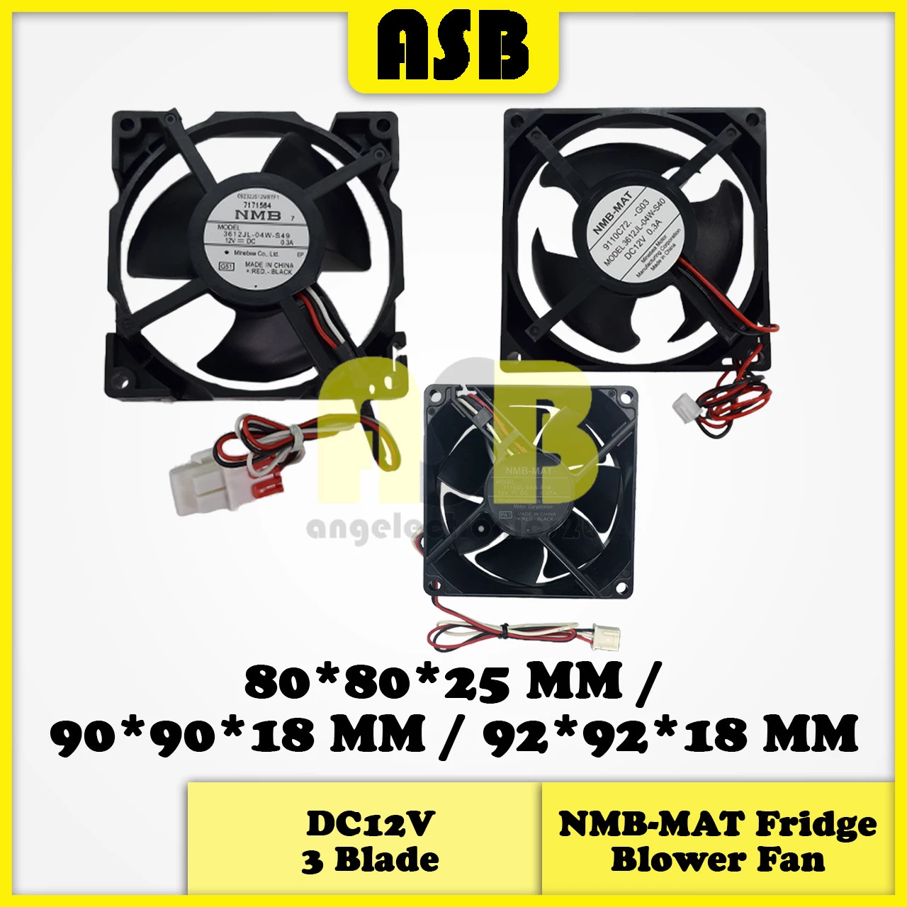 (1pc) Freezer Fridge Blower Fan NMB-MAT DC12V 0.07A / 0.3A ( 2 Wire / 3 Wire )