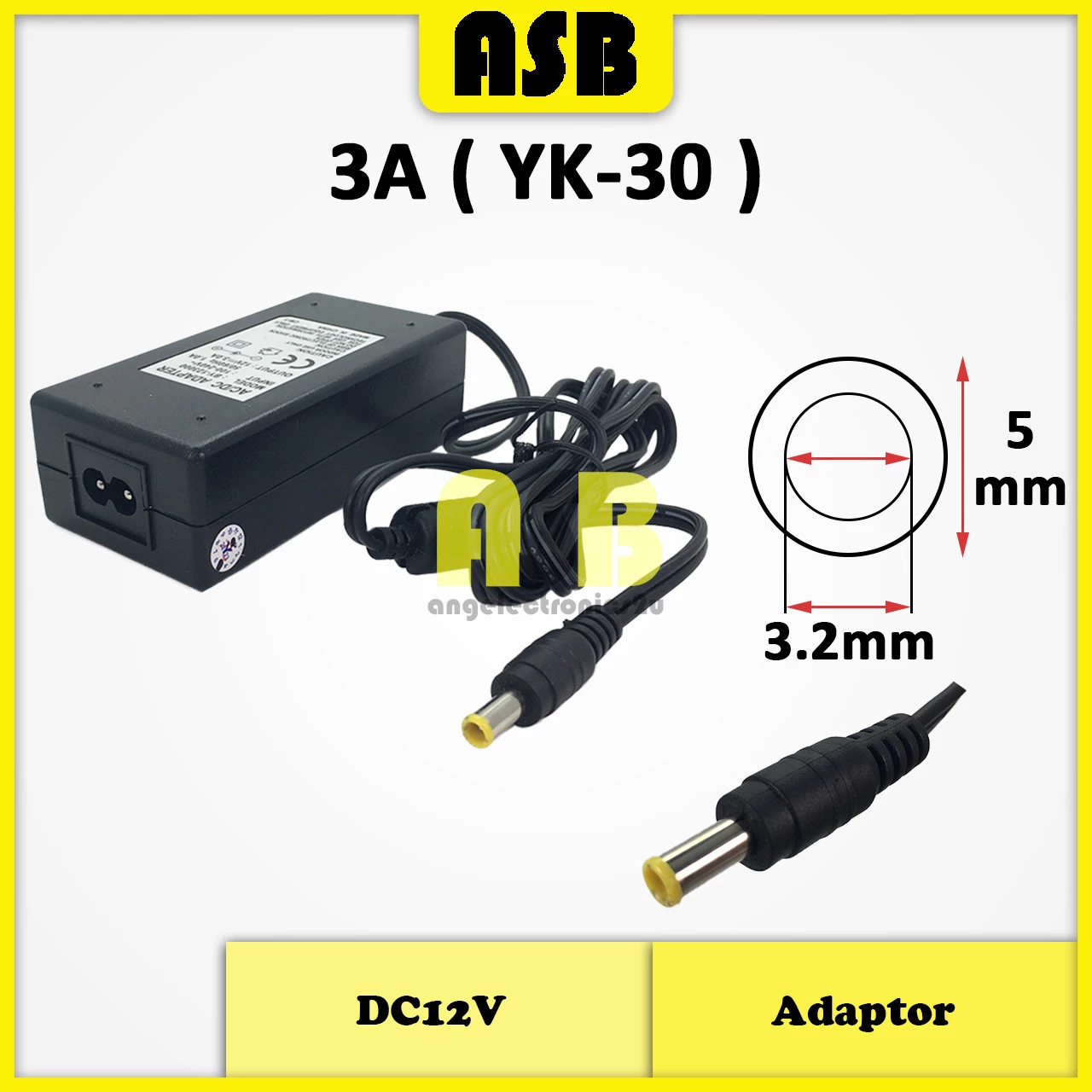 (1pc) Adaptor DC12V ( 3A / 3.34A )