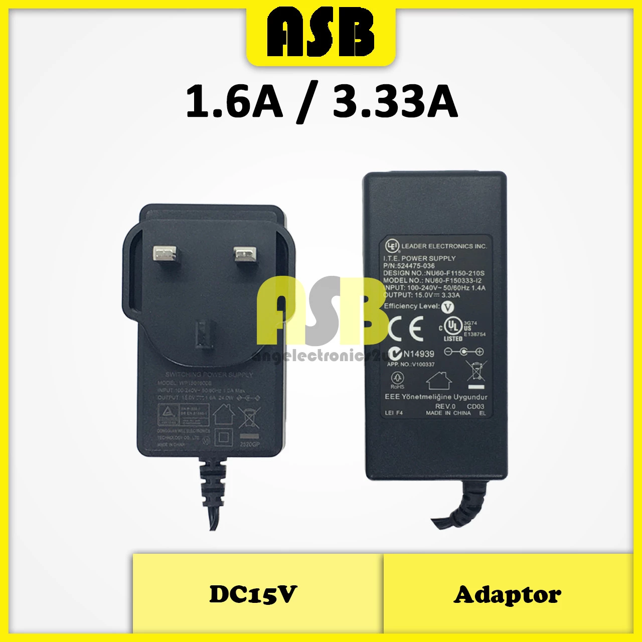 (1pc) Adaptor DC15V ( 1.6A / 3.33A )