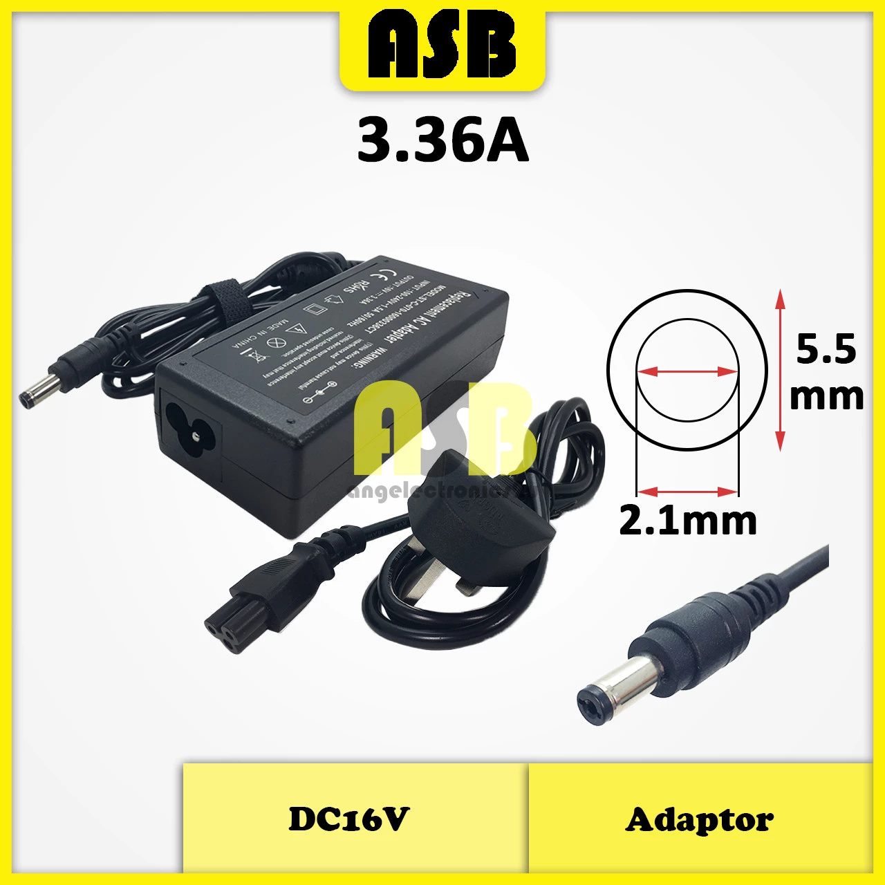 (1pc) Adaptor DC16V ( 3.36A / 4A / 4.5A ) ( UK Plug )