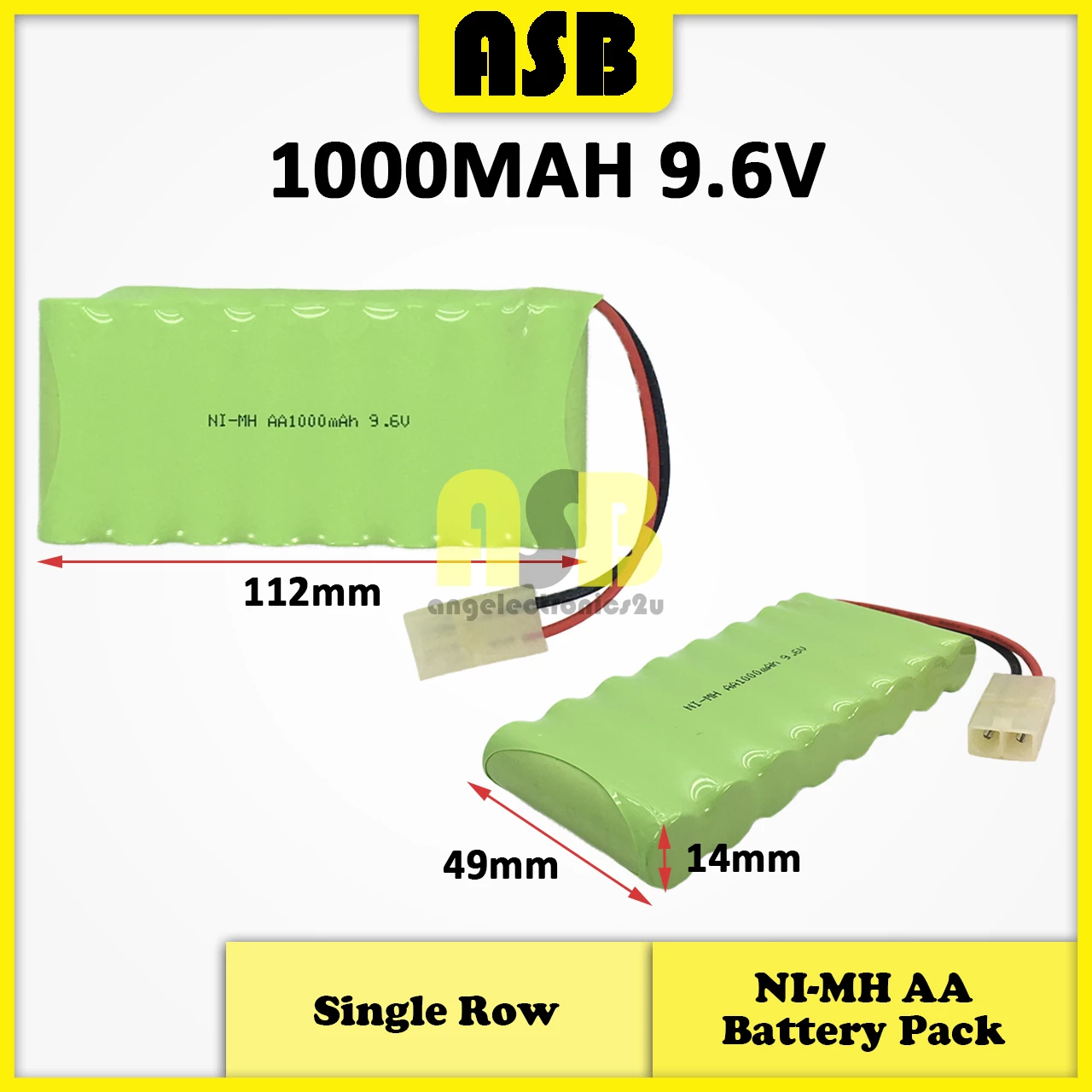 (1pc) NI-MH AA / SUB C Battery Pack ( 9.6V / 14.4V ) ( 1000MAH / 1500MAH / 2000MAH / 2200MAH )