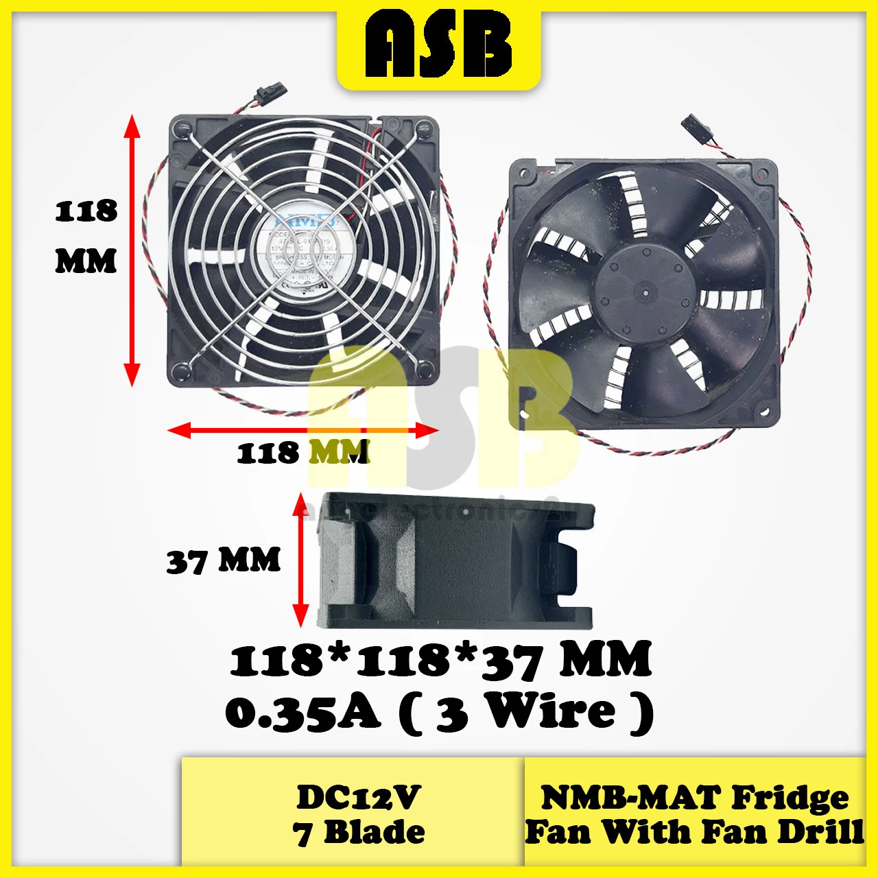 (1pc) Freezer Fridge Blower Fan With Fan Drill NMB-MAT DC12V ( 0.35A ) 3 Wire ( 151010097 )