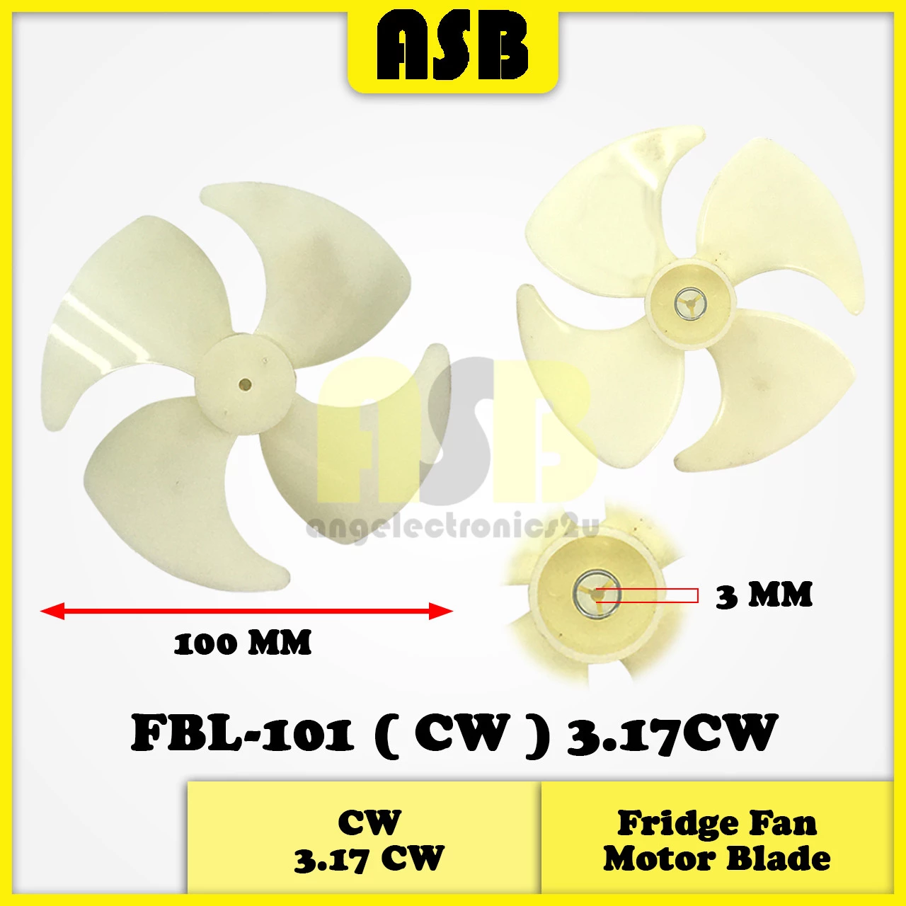 (1pc) Fridge Fan Motor Blade 100MM ( CW / CCW )