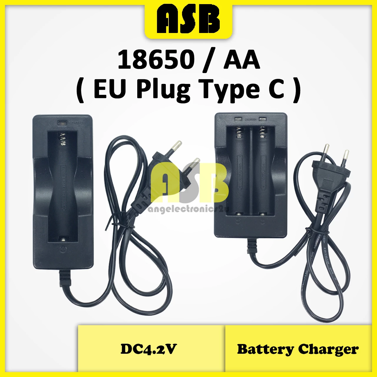 (1pc) Battery Charger DC4.2V ( EU Plug Type C )