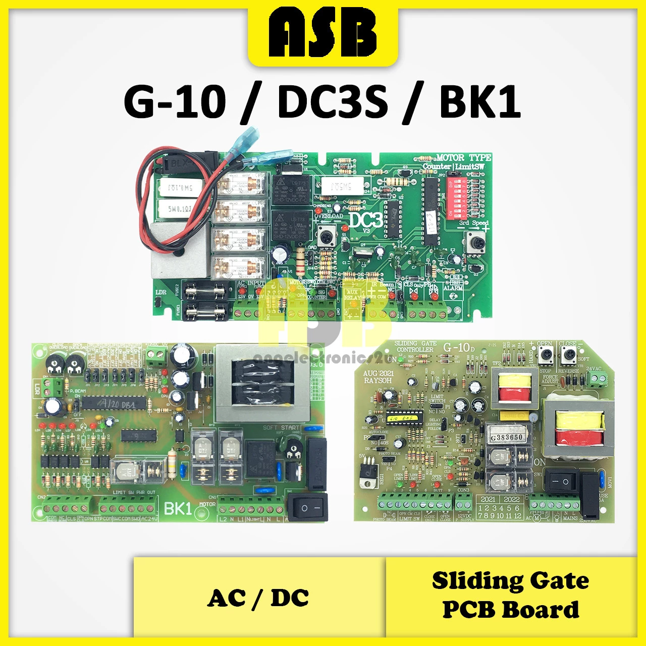 (1pc) Sliding Gate PCB Board ( G-10 / DC3S / BK1 ) ( AC / DC )