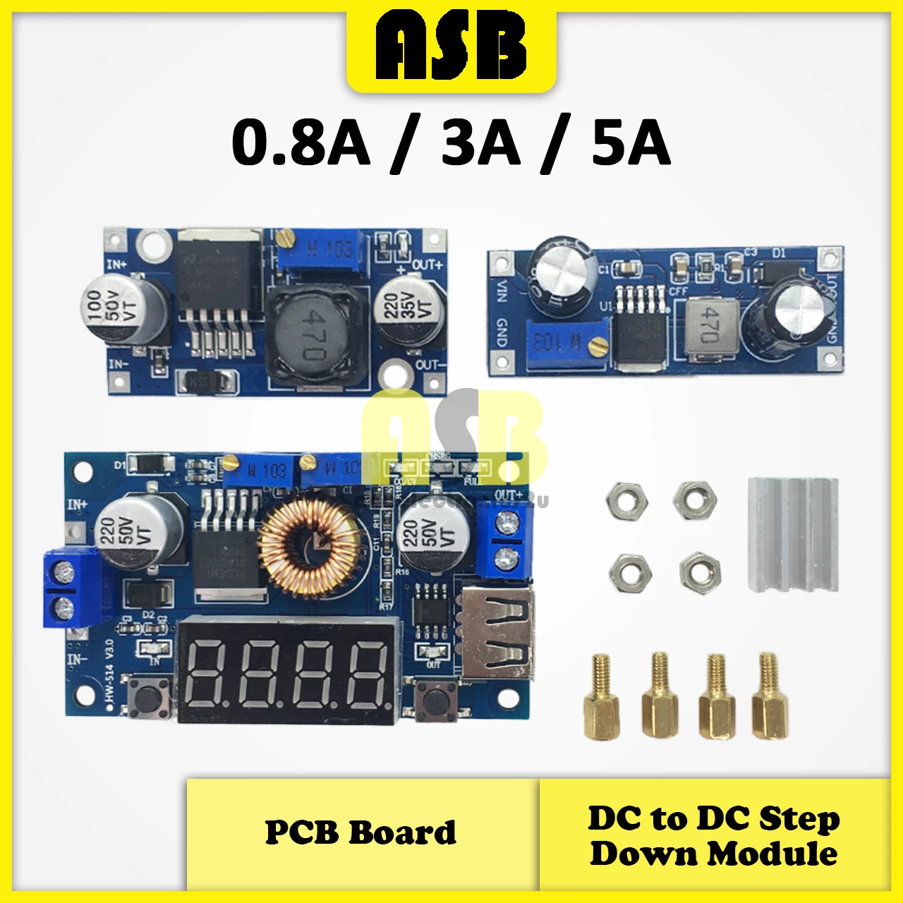 (1pc) PCB Board Dc to Dc Step Down Module ( 0.8A / 3A / 5A )