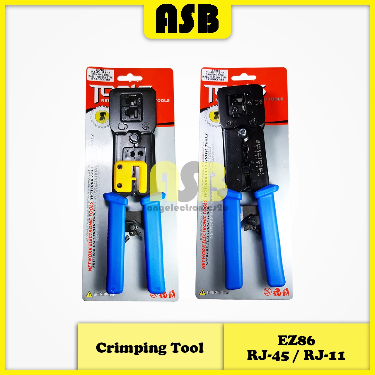 (1pc) Crimping Tool (EZ86) (Pass Through Type) RJ-45 / RJ-11 (574003788)