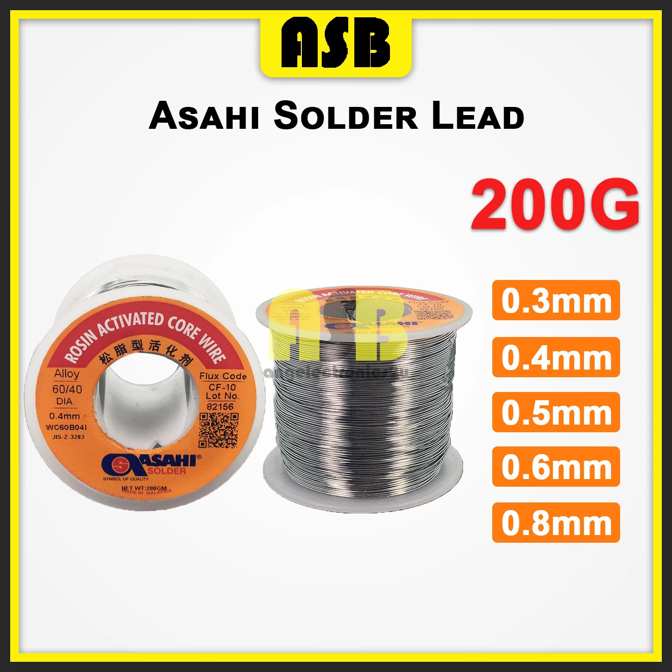 (1pc) 200 gram / 200 g ASAHI Solder Lead 0.3mm / 0.4mm / 0.5mm / 0.6mm / 0.8mm