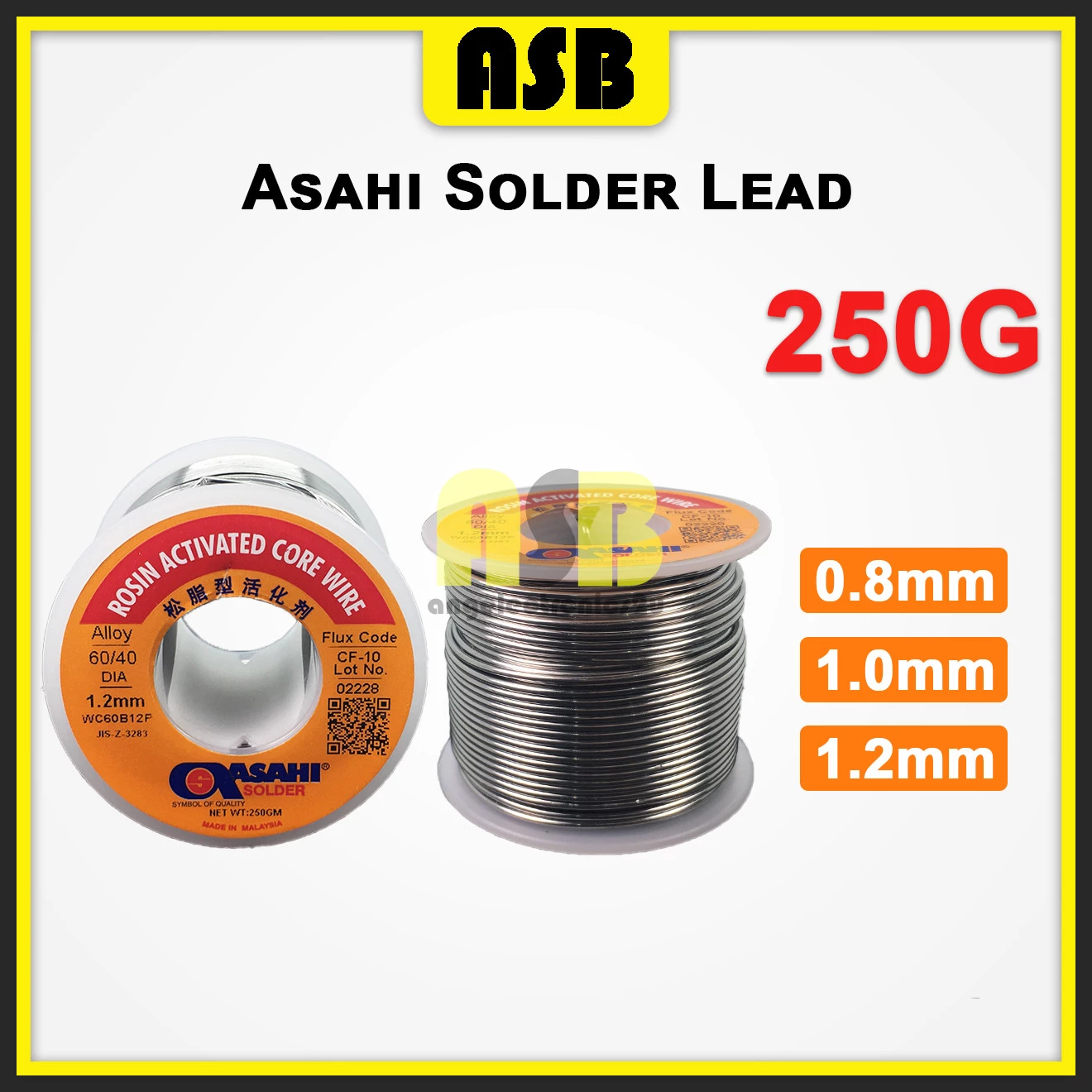 (1pc) 250 gram / 250 g ASAHI Solder Lead 0.8mm / 1.0mm / 1.2mm