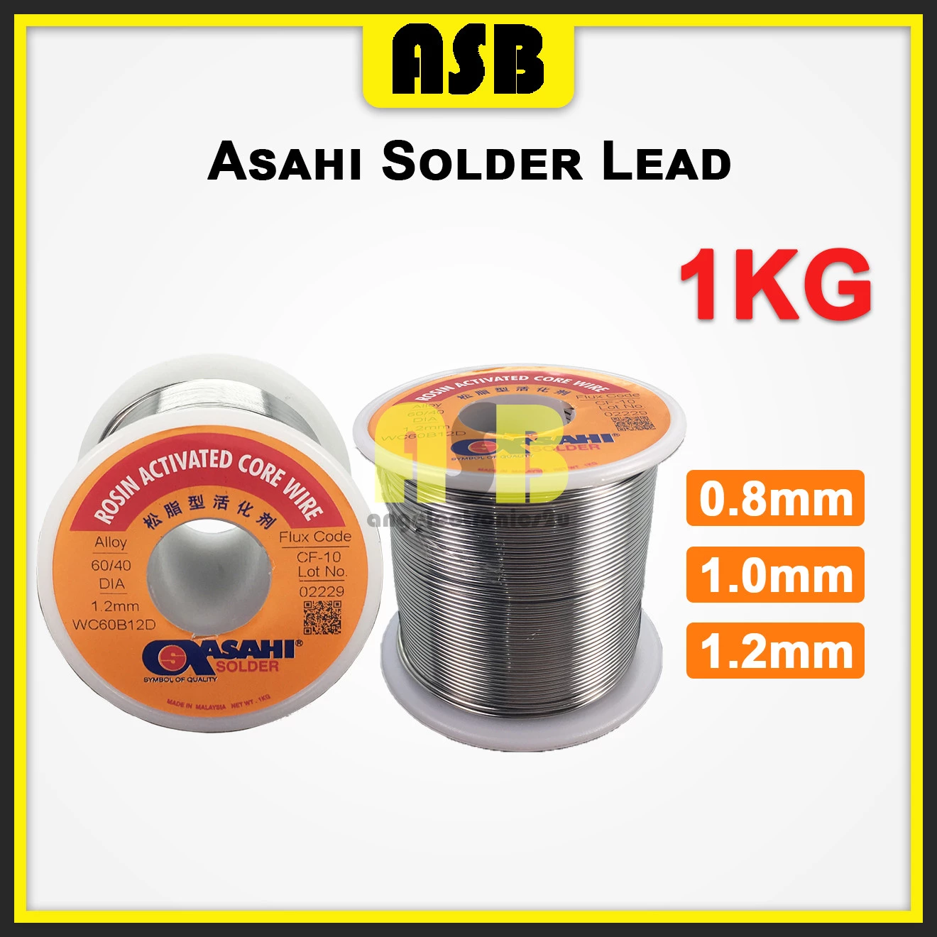 (1pc) 1kg ASAHI Solder Lead 0.8mm / 1.0mm / 1.2mm