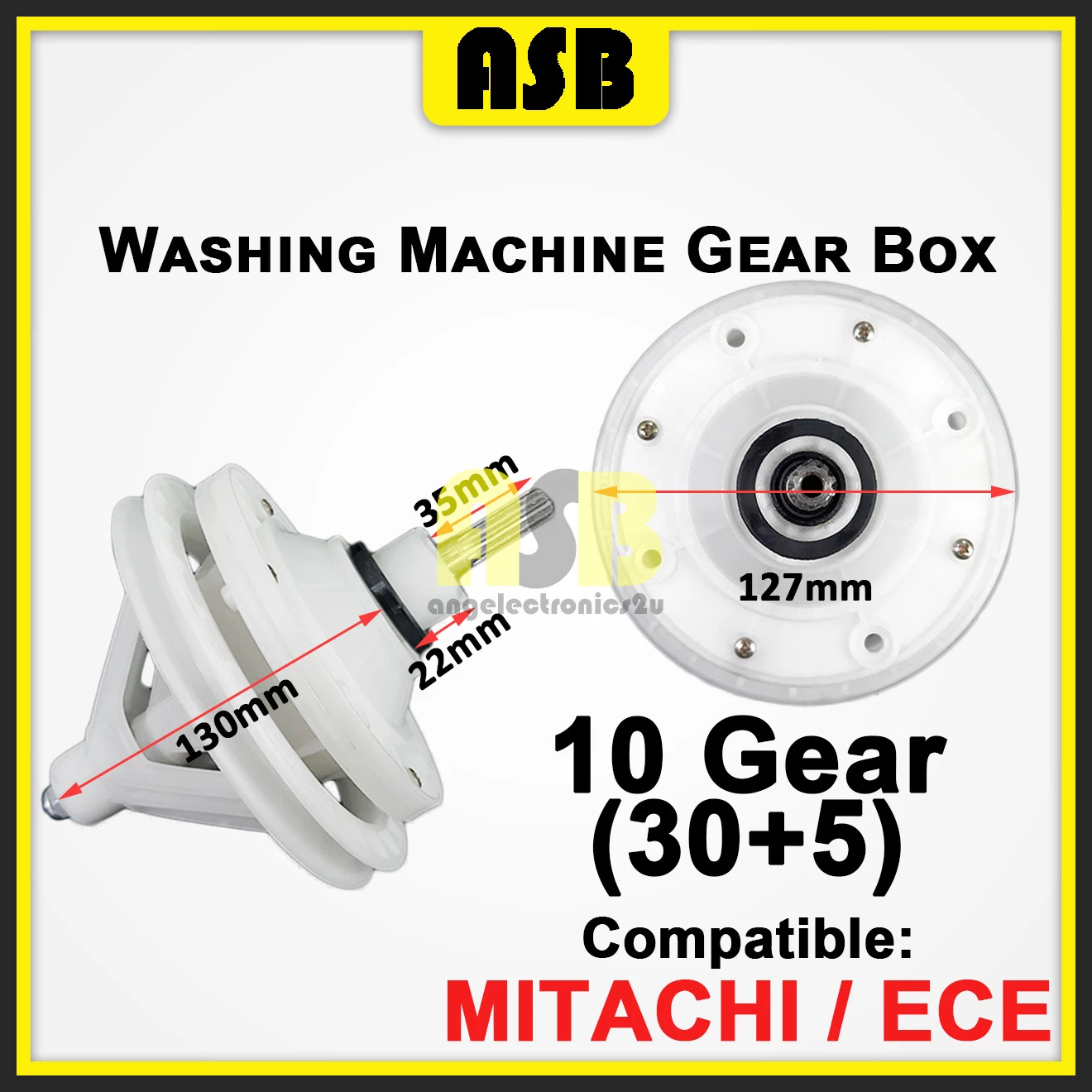 (1pc) ( Compatible : MITACHI / ECE ) Washing Machine Gear Box ( 10 Gear ) ( 661021002 )