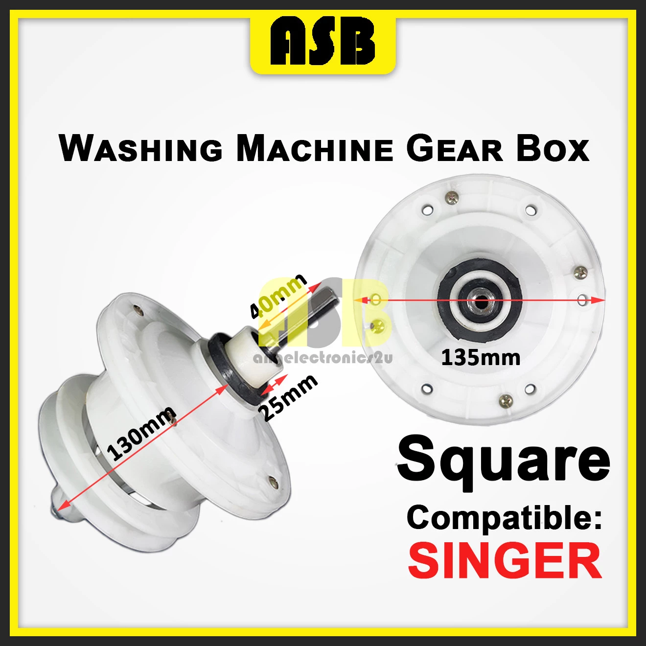(1pc) ( Compatible : SINGER ) Washing Machine Gear Box SL-135S ( Square ) ( 661021061 )