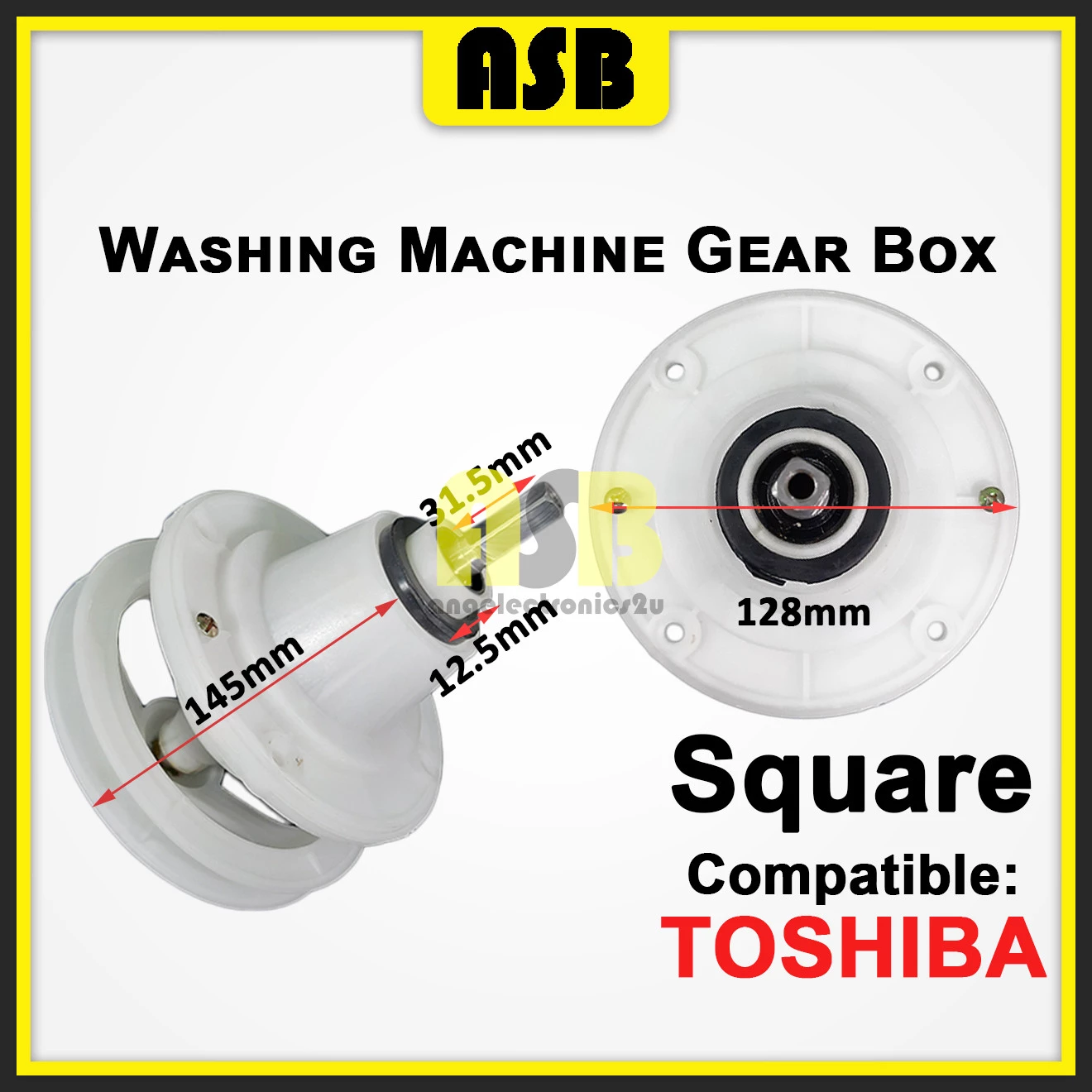 (1pc) ( Compatible : TOSHIBA ) Washing Machine Gear Box ( Square ) ( 661021051 )