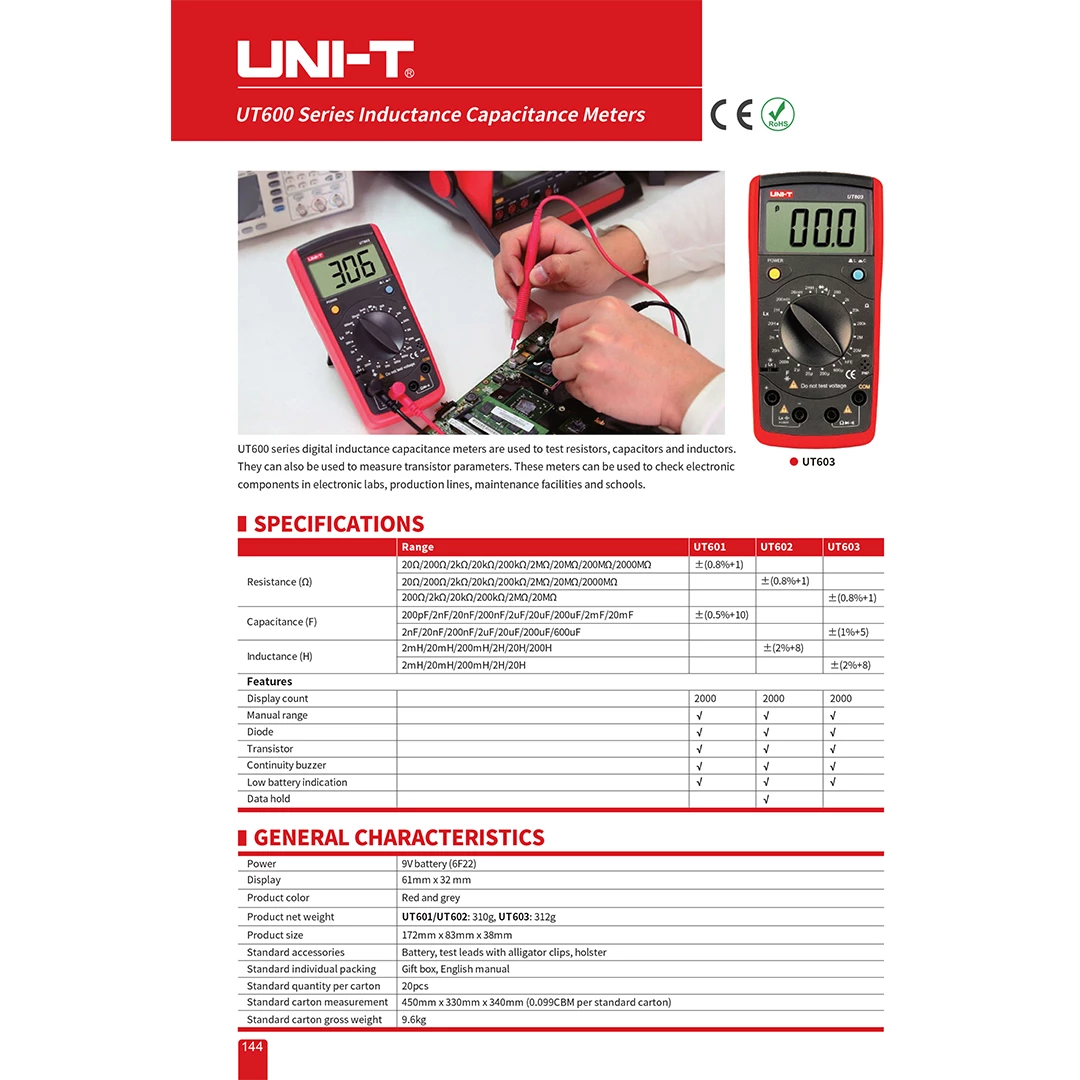 (1pc) Uni-T UT 600 Inductance Capacitance Meter ( UT 601 / UT 603 )