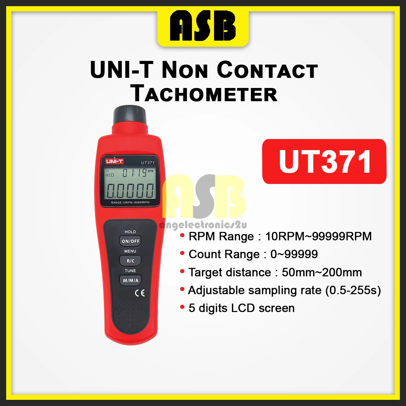 (1pc) Uni-T UT 371 Non Contact Tachometer / Takometer ( 362002086 )