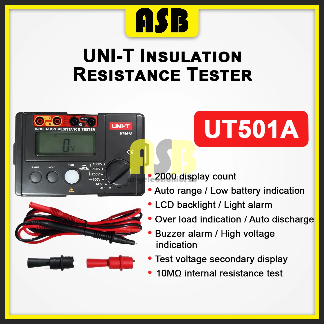 (1pc) Uni-T UT 501A Insulation Resistance Tester / Penguji Rintangan Penebat ( 362002151 )