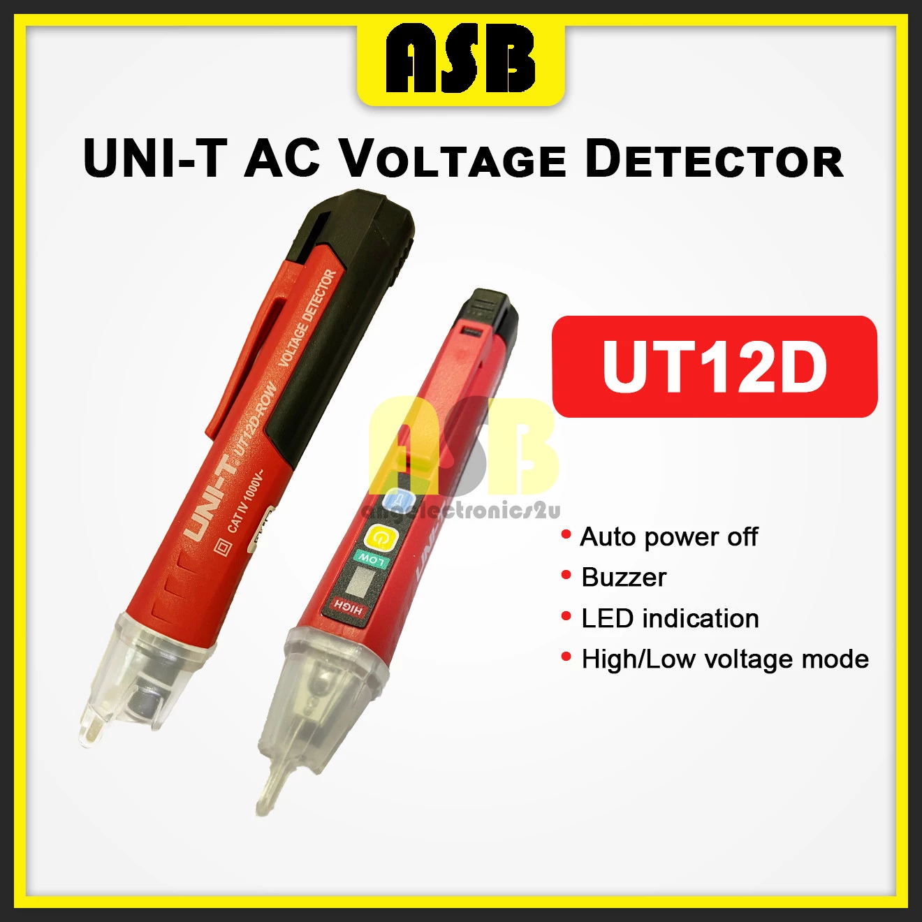 (1pc) Uni-T UT 12D AC Voltage Detector ( 220V ) Pengesan Voltan AC ( 574001054 )