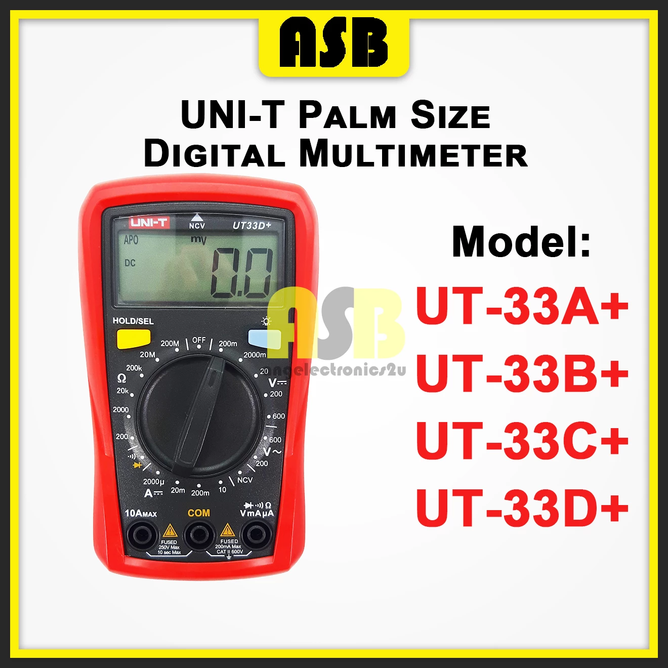 (1pc) Uni-T UT 33+ Series Palm Size Digital Multimeter ( UT 33A+ / UT 33B+ / UT 33C+ / UT 33D+ )