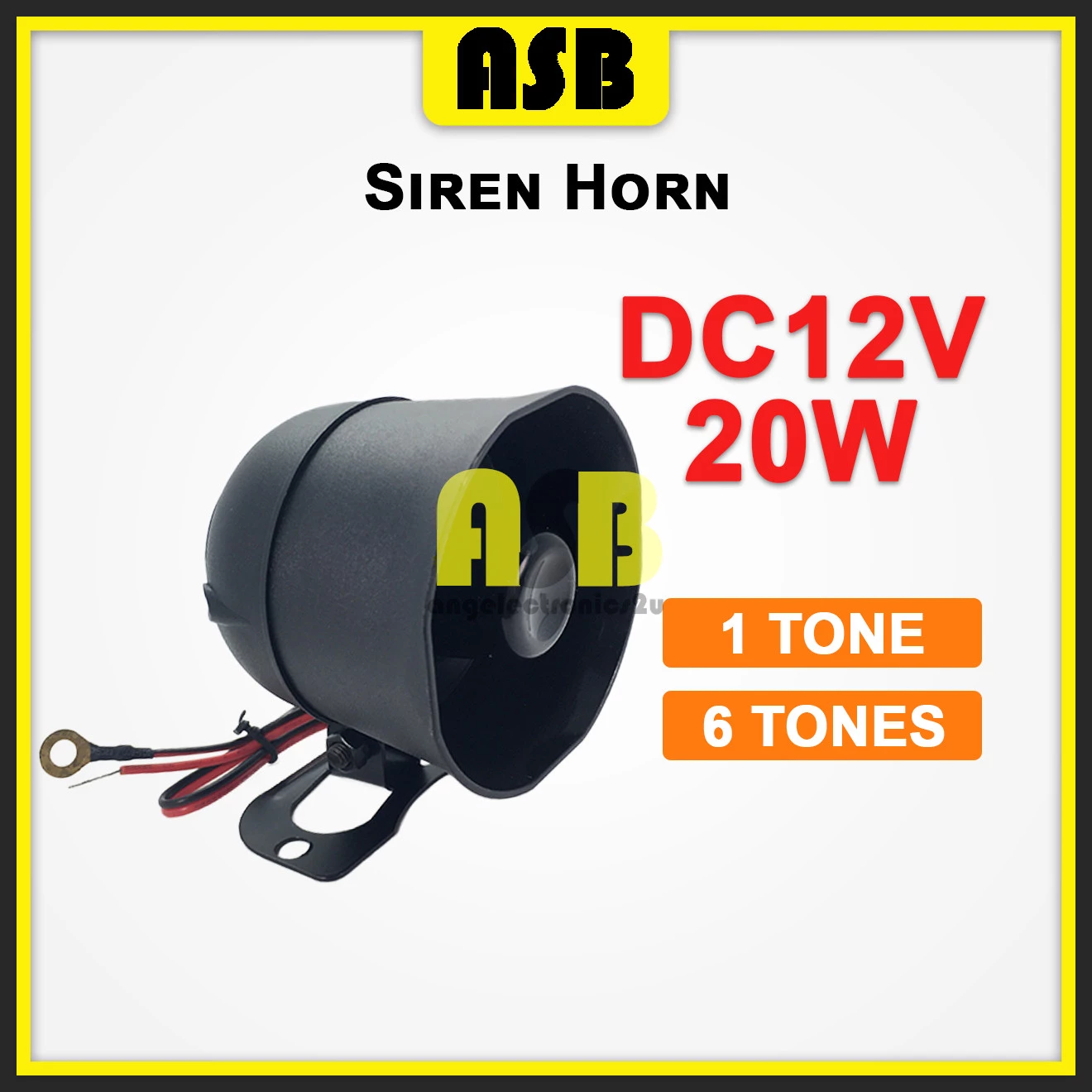 (1pc) ASB 1 Tone / 6 Tone Alarm Siren ( DC12V 20W )