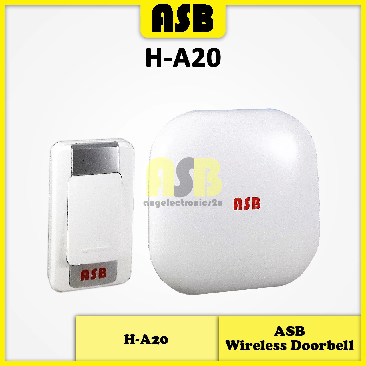 (1pc) ASB Wireless Door Bell Waterproof UK 3 Pin Plug 36 Ringtones 100M Range Home Remote Doorbell Loceng Pintu Rumah 門鈴