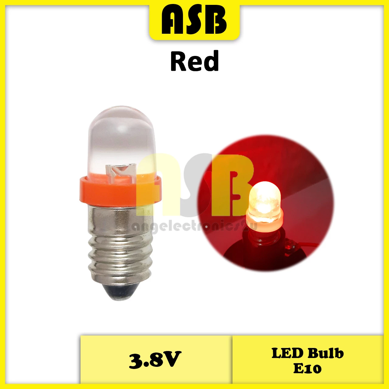 (1pc) E10 LED Bulb 3.8V ( Red / Yellow / White / Green / Blue )