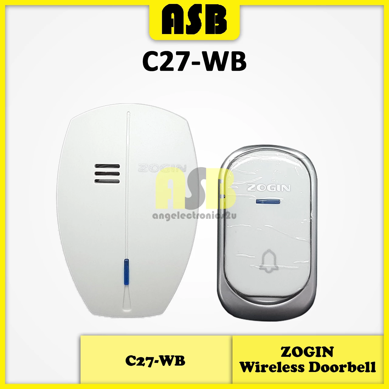 (1pc) Zogin Wireless Sensor Alarm Doorbell / Door Chime UK 3 Pin Plug Home Remote Door Bell Loceng Pintu Rumah 門鈴