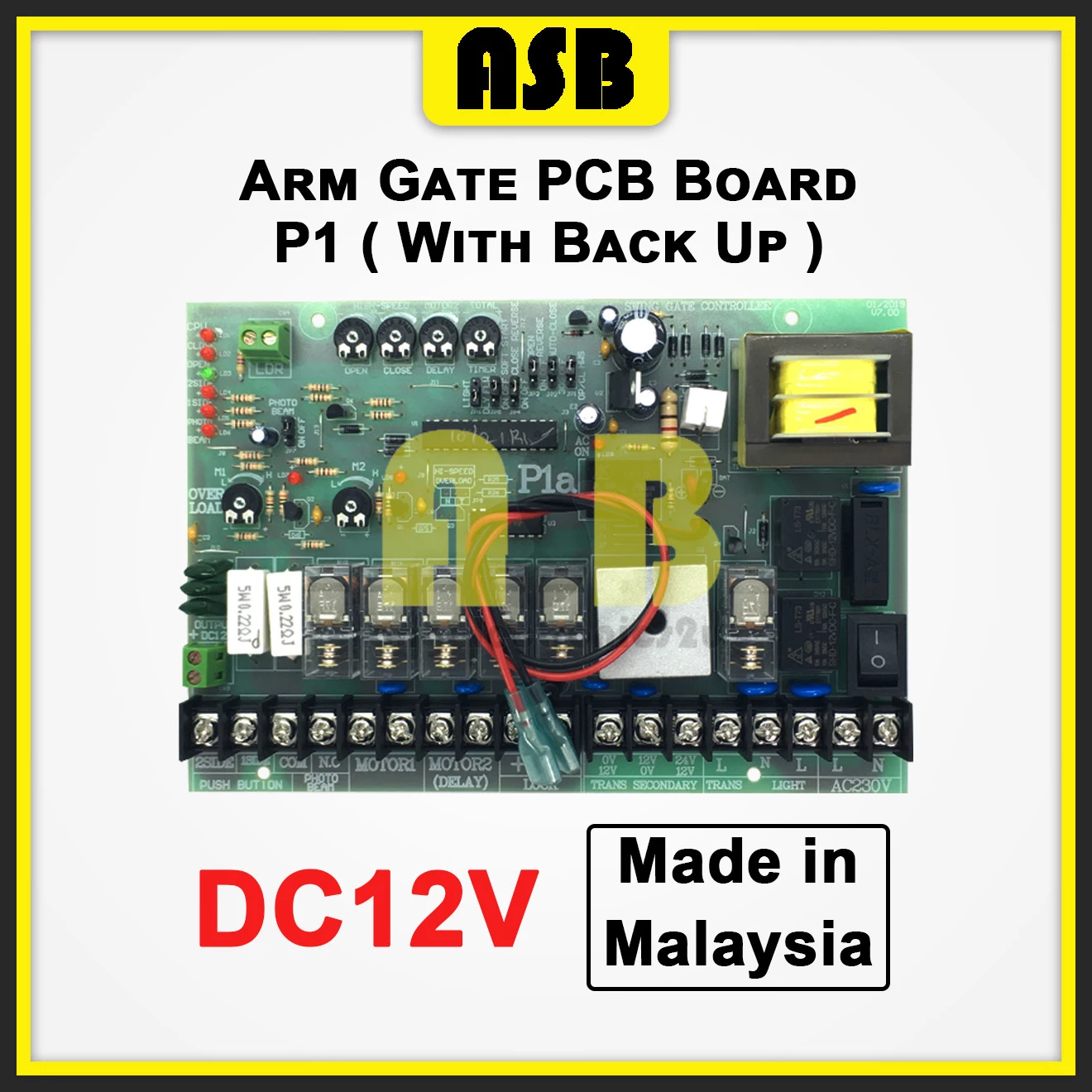 (1pc) Arm Gate PCB Board with Back Up P1 ( DC12V ) ( 006002067 )